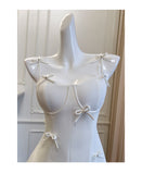 Niulatu A Line Spaghetti Straps White Satin Short Formal Homecoming Dresses Middle School Short 21st Birthday Outfits Graduation Dress Mini Cocktail Dresses HZ1214