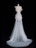 Niulatu Wedding Dress Mermaid Spaghetti Straps Lace White Sleeveless Long Wedding Dresses Bridal Gowns HZ1214