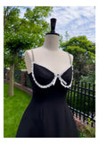 Niulatu A Line Spaghetti Straps Little Black Dress Satin Short Formal Homecoming Dresses Middle School Short 21st Birthday Outfits Graduation Dress Mini Cocktail Dresses HZ1214