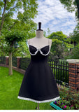 Niulatu A Line Spaghetti Straps Little Black Dress Satin Short Formal Homecoming Dresses Middle School Short 21st Birthday Outfits Graduation Dress Mini Cocktail Dresses HZ1214