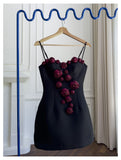 Niulatu Ball Gown Spaghetti Straps Little Black Dress Formal Homecoming Dresses Middle School Short 21st Birthday Outfits Graduation Dress Mini Cocktail Dresses HZ1214