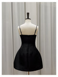 Niulatu Ball Gown Spaghetti Straps Little Black Dress Formal Homecoming Dresses Middle School Short 21st Birthday Outfits Graduation Dress Mini Cocktail Dresses HZ1214