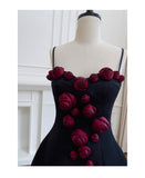 Niulatu Ball Gown Spaghetti Straps Black Short Formal Homecoming Dresses Middle School Short 21st Birthday Outfits Graduation Dress Mini Cocktail Dresses HZ1214