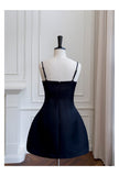 Niulatu Ball Gown Spaghetti Straps Little Black Dress Formal Homecoming Dresses Middle School Short 21st Birthday Outfits Graduation Dress Mini Cocktail Dresses HZ1214