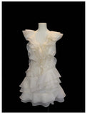 Niulatu A line V Neck Ivory Chiffon Short Formal Homecoming Dresses Middle School Short 21st Birthday Outfits Graduation Dress Mini Cocktail Dresses HZ1214