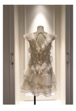 Niulatu A line V Neck Ivory Chiffon Short Formal Homecoming Dresses Middle School Short 21st Birthday Outfits Graduation Dress Mini Cocktail Dresses HZ1214