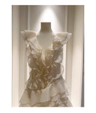 Niulatu A line V Neck Ivory Chiffon Short Formal Homecoming Dresses Middle School Short 21st Birthday Outfits Graduation Dress Mini Cocktail Dresses HZ1214