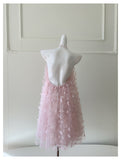 Niulatu A Line High Neck Pink Lace Formal Homecoming Dresses Middle School Short 21st Birthday Outfits Graduation Dress Mini Cocktail Dresses HZ1214
