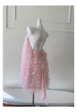 Niulatu A Line High Neck Pink Lace Formal Homecoming Dresses Middle School Short 21st Birthday Outfits Graduation Dress Mini Cocktail Dresses HZ1214