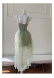 Niulatu A Line Sage Green Tulle Formal Homecoming Dresses Middle School Short 21st Birthday Outfits Graduation Dress Mini Cocktail Dresses HZ1214