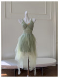 Niulatu A Line Sage Green Tulle Formal Homecoming Dresses Middle School Short 21st Birthday Outfits Graduation Dress Mini Cocktail Dresses HZ1214