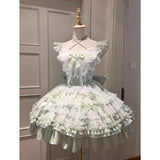 Niulatu Ball Gown Square Neck Mint Green Lace Summer 16th Birthday Dress Lolita Dress Mini 18th Birthday Outfits Short Lolita Outfit HZ1214