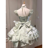 Niulatu Ball Gown Square Neck Mint Green Lace Summer 16th Birthday Dress Lolita Dress Mini 18th Birthday Outfits Short Lolita Outfit HZ1214