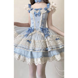 Niulatu Ball Gown Square Neck Blue Lace Summer 16th Birthday Dress Lolita Dress Mini 18th Birthday Outfits Short Lolita Outfit HZ1214
