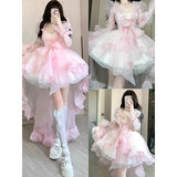 Niulatu Ball Gown Spaghetti Straps Pink Mini Summer 16th Birthday Dress Lolita Dress Mini 18th Birthday Outfits Short Lolita Outfit HZ1214