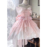 Niulatu Ball Gown Off The Shoulder Pink Mini Summer 16th Birthday Dress Lolita Dress Mini 18th Birthday Outfits Short Lolita Outfit HZ1214