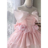 Niulatu Ball Gown Off The Shoulder Pink Mini Summer 16th Birthday Dress Lolita Dress Mini 18th Birthday Outfits Short Lolita Outfit HZ1214