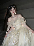 Niulatu Ball Gown Off The Shoulder Half Sleeves 21st Birthday Dress Lolita Dress Ivory Long Birthday Outfits HZ1214