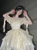 Niulatu Ball Gown Off The Shoulder Half Sleeves 21st Birthday Dress Lolita Dress Ivory Long Birthday Outfits HZ1214