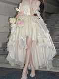 Niulatu Ball Gown Off The Shoulder Half Sleeves 21st Birthday Dress Lolita Dress Ivory Long Birthday Outfits HZ1214