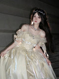 Niulatu Ball Gown Off The Shoulder Half Sleeves 21st Birthday Dress Lolita Dress Ivory Long Birthday Outfits HZ1214