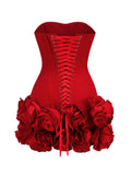 Sexy Sheath Strapless Red Satin Formal Homecoming Dresses 18th Birthday Outfits Graduation Dress Short Mini Hoco Dresses HZ1121
