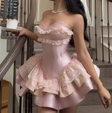 Cute A Line Sweetheart Pink Satin Short Summer 20th Birthday Dress Hoco Dress Birthday Outfit 18th Birthday Mini Party Dresses HZ1121