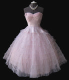 Pretty Ball Gown Sweetheart Pink Tulle Formal 8th Grade Homecoming Dresses Summer Middle School Hoco Dress 6th Grade Graduation Outfits HZ1214