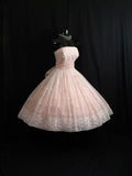 Pretty Ball Gown Strapless Lace Pink Short Formal 8th Grade Homecoming Dresses Summer Middle School Hoco Dress 6th Grade Graduation Outfits HZ1214