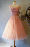 Vintage Ball Gown Scoop Pink Formal 8th Grade Homecoming Dresses Summer Middle School Hoco Dress 6th Grade Graduation Outfits HZ1214