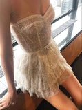 Pretty A line Sweetheart Sequin Short Formal 8th Grade Homecoming Dresses Summer Middle School Hoco Dress 6th Grade Graduation Outfits HZ1214