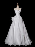 Pretty Wedding Dress Ball Gown Strapless White Long Luxury Wedding Dresses Bridal Gowns Brides Gown HZ1214