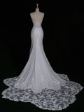 Elegant Wedding Dress Mermaid Sweetheart White Lace Summer Long Wedding Dresses Bride Dress Bridal Gowns HZ1214