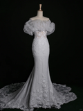 Elegant Wedding Dress Mermaid Sweetheart White Lace Summer Long Wedding Dresses Bride Dress Bridal Gowns HZ1214