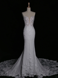 Elegant Wedding Dress Mermaid Sweetheart White Lace Summer Long Wedding Dresses Bride Dress Bridal Gowns HZ1214