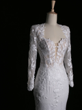 Elegant Wedding Dress Mermaid Sweetheart White Lace Summer Long Wedding Dresses Bride Dress Bridal Gowns HZ1214