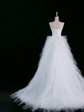 Elegant Wedding Dress Ball Gown Sweetheart White Tulle Summer Long Wedding Dresses Bride Dress Bridal Gowns HZ1214