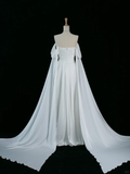 Pretty Wedding Dress A line Off The Shoulder Short Sleeves White Long Wedding Dresses Bridal Gowns Brides Gown HZ1214