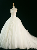 Elegant Wedding Dress Ball Gown Strapless Sleeveless Ivory Summer Long Wedding Dresses Bride Dress Bridal Gowns HZ1214