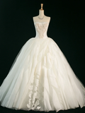 Elegant Wedding Dress Ball Gown Strapless Sleeveless Ivory Summer Long Wedding Dresses Bride Dress Bridal Gowns HZ1214