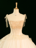 Elegant Wedding Dress Ball Gown Straps Sleeveless Ivory Tulle Summer Long Wedding Dresses Bride Dress Bridal Gowns HZ1214
