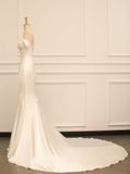 Pretty Wedding Dress Mermaid Off The Shoulder Short Sleeves Satin Long Vintage Wedding Dresses Bridal Gowns Brides Gown HZ1214