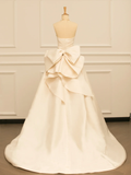Elegant Wedding Dress Ball Gown Sweetheart Sleeves Ivory Satin Summer Long Wedding Dresses Bride Dress Bridal Gowns HZ1214