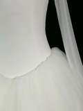 Elegant Wedding Dress Ball Gown Scoop Long Sleeves White Tulle Summer Wedding Dresses Bride Dress Bridal Gowns HZ1214