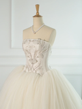 Elegant Wedding Dress Ball Gown Strapless Sleeveless White Tulle Summer Wedding Dresses Bride Dress Bridal Gowns HZ1214
