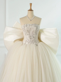 Elegant Wedding Dress Ball Gown Strapless Sleeveless White Tulle Summer Wedding Dresses Bride Dress Bridal Gowns HZ1214