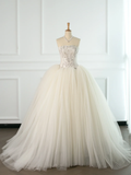Elegant Wedding Dress Ball Gown Strapless Sleeveless White Tulle Summer Wedding Dresses Bride Dress Bridal Gowns HZ1214