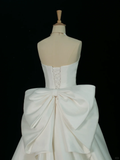 Elegant Wedding Dress Ball Gown Sweetheart Sleeveless White Satin Summer Long Wedding Dresses Bride Dress Bridal Gowns HZ1214