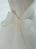 Pretty Wedding Dress Ball Gown Strapless White Sleeveless Tulle Long Vintage Wedding Dresses Bridal Gowns Brides Gown HZ1214