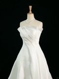 Elegant Wedding Dress Ball Gown Strapless Sleeveless White Summer Long Wedding Dresses Bride Dress Bridal Gowns HZ1214